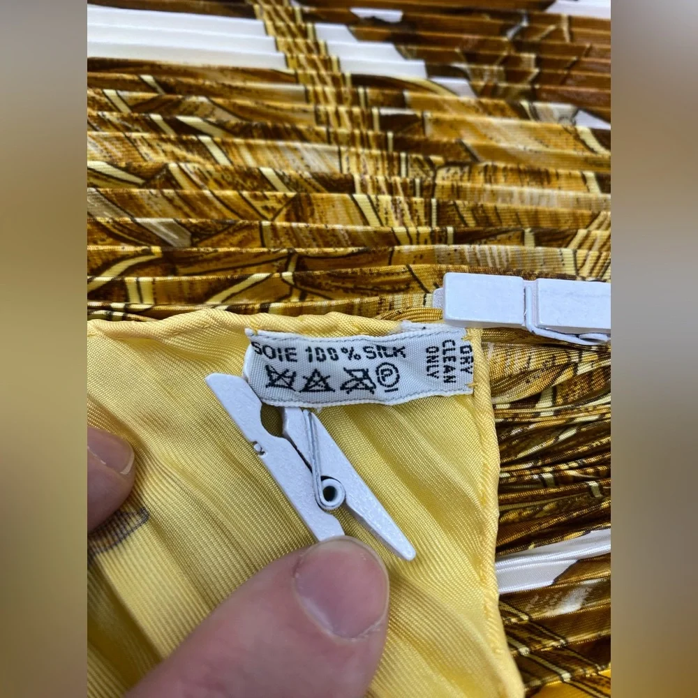 Hermes Plisse Silk Scarf Jardin Creole Carre 90 Pleaded Valerie Dawlat Dumoulin - Picture 15 of 16